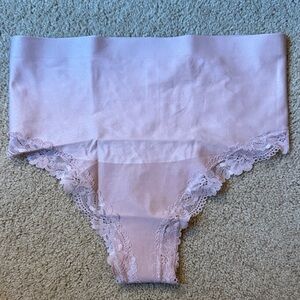 Victoria's Secret Light Pink Lace Midwaist-Waist Shapewear Thong